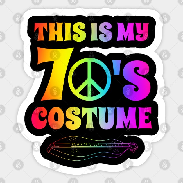 Groovy Dulcimerist This Is My 70s Costume Halloween Party Retro Vintage Sticker by coloringiship